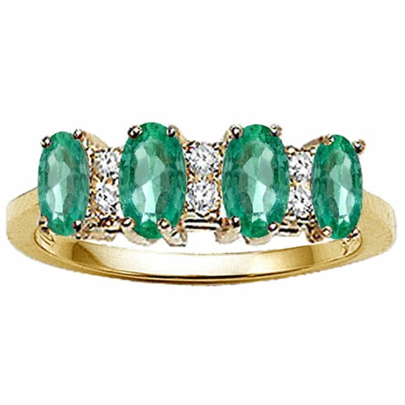 Tommaso Design� Genuine 4 Stone Emerald Ring