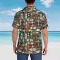 thumbnail image 4 of Pofeuu Alcohol Bottles Print Hawaiian Shirt for Men Sleeves Casual Button Down Summer Beach Dress Shirts T-Shirts,Small, 4 of 7