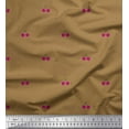 thumbnail image 1 of Soimoi Brown polyester Crepe Fabric Cherry & Dots Print Fabric by the Yard 52 Inch Wide, 1 of 1