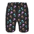 thumbnail image 3 of Fotbe purple cyan brown Skull Trajes de Baño Estampados para Hombre, Shorts de Verano de Secado Rápido, Ropa de Playa, Bañadores-Large, 3 of 6