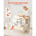 thumbnail image 2 of Cambiador de bebe VEVOR, plegable, con 2 cajones de tela, cesta lateral y barra para colgar, altura ajustable, ruedas bloqueables y 2 juguetes en forma de estrella, beige claro., 2 of 9