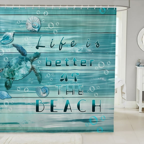 Erosebridal Lake House Bathroom Curtain 72x78, Marine Beach Bathroom Decor, Ocean Theme Decoration