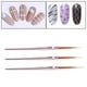 thumbnail image 5 of Bolígrafo para decoración de uñas, paquete de 3, para pintar, dibujar, bricolaje, delineador de gel, flores, uso en salón, consejos para construir Oro rosa, 5 of 6