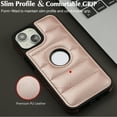 thumbnail image 5 of Allytech Business Case for iPhone 14, Premium Vegan PU Leather Luxury Elegant Slim Fit Shell, Logo Hollow View Shockproof Non-Slip Protective Cover for iPhone 14 - Rosegold, 5 of 6