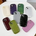 thumbnail image 2 of Oval Shape Solid Color Protection Soft Compatible with iPhone Case (Silver,iPhone 14 Pro Max), 2 of 8