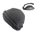thumbnail image 1 of pstuiky Turbante para hombre, gorro trenzado con forro de satén, preatado, para dormir (circunferencia de cabeza aplicable: 60-62 cm / 23,62-24,41 pulgadas)., 1 of 9