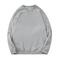 thumbnail image 1 of LNWUY Chandail en Molleton Col Rond pour Hommes Manches Longues Décontracté Léger Mode Couleur Unie Ample Basique Gris m, 1 of 2