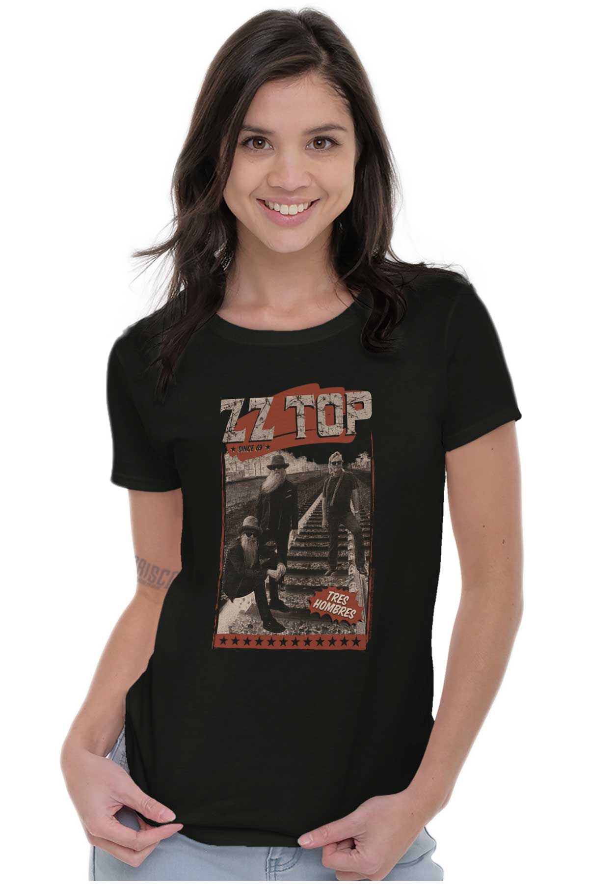 Official ZZ Top Tres Hombres Concert Women's T Shirt Ladies Tee Brisco Brands S - image 3 of 4