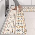 thumbnail image 2 of Kitchen Rugs Sets Of 2,Brown Geometric Triangle Diamond Pattern Anti Fatigue Kitchen Mat Rugs Non Slip Washable,Decorative Kitchen Floor Mats for Kitchen,Sink,Laundry,17"X47", 2 of 5