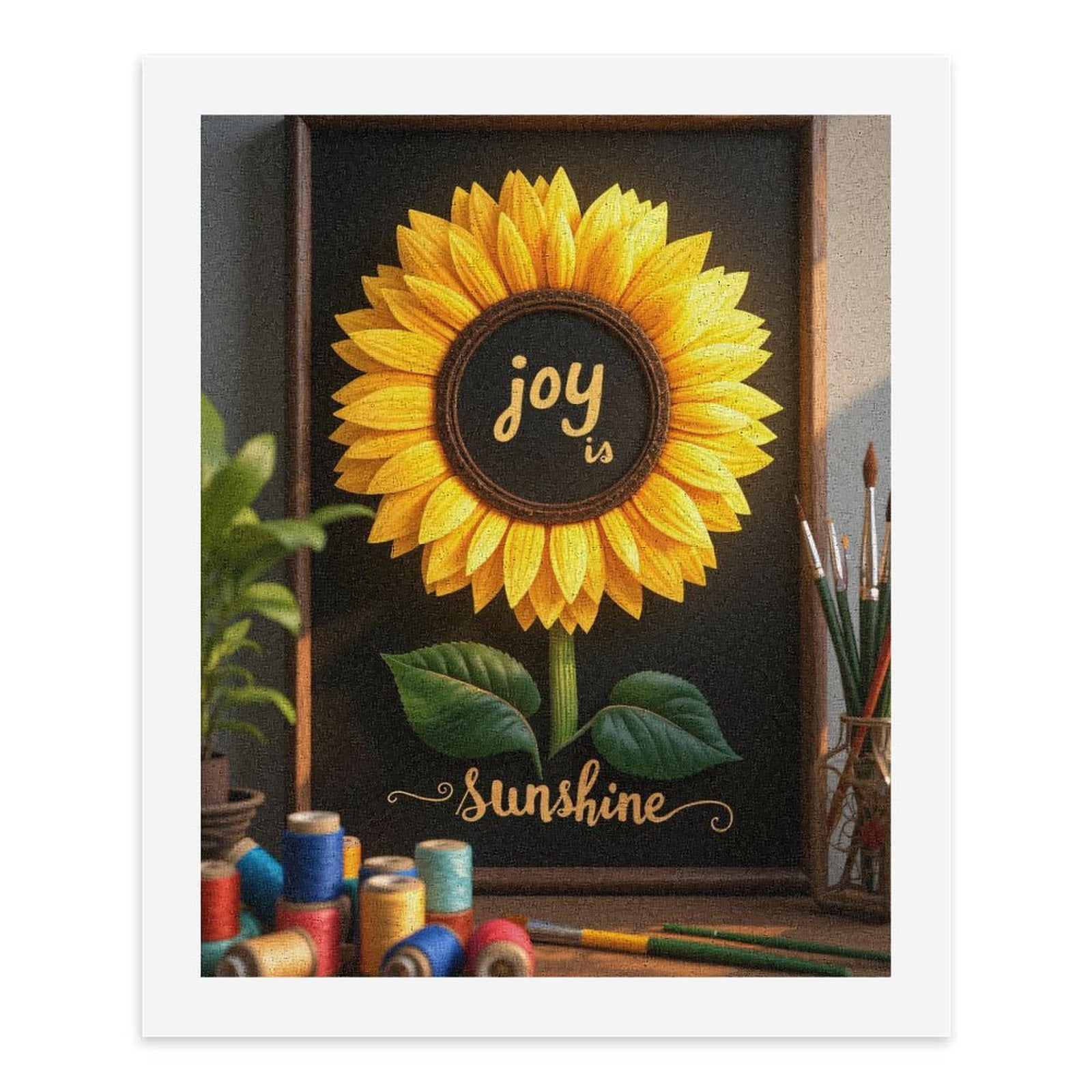 Paint By Numbers Kit for Adults Beginner - DIY Sunflower Art Joy Sunshine Frame Canvas Painting Kits for Adults, Frameless Paint By Number for Adults for Home Wall Decor 16x20 Inch