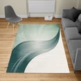 thumbnail image 2 of Contemporary Turkish Area Rug, Spiraling Stripes with Monochrome Tones Modern Art Inspirations Abstract, Soft Carpet for Living Room Decor with Distressed Look, 4' X 5.7', Dark Teal, by Ambesonne, 2 of 4
