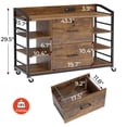 thumbnail image 2 of Archivero,Archivero con Llave con 2 cajones,Credenza y 6 Compartimentos Abiertos para Tamaño Carta A4, Soporte de Impresora para Oficina en Casa ,110 * 40 * 75CM (Marrón), 2 of 6