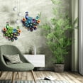 thumbnail image 5 of Metal Peacock Wall Decor Tropical Iron Peacocks Wall Decor Peacock Outdoor Metal Wall Art Metal Bird Wall Decor Outdoor Decor Patio Wall Fence Garden Decor-12 Inch (Blue), 5 of 9