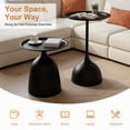 thumbnail image 3 of Miumaeov Nesting Tables Set of 2, Round Metal Side Table with 16.9 & 23.6 Inch Height, Black Coffee Table Set for Living Room Bedroom Office, 3 of 9