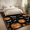 thumbnail image 3 of ODIKA 8'x10' Washable Area Rug Non-Shedding, Easy Care, Pumpkin Spooky Ghost Bat Swarm Vintage Frame Halloween Motif for King Size Bedroom Under Bed, Master Suite, 3 of 7