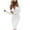White, variant on Aoochasliy Fall Dresses for Women Solid Slim Long Sleeve Deep V Neck Pleated Long Bag Hip Hedging Dress Christmas