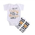 thumbnail image 3 of Newborn Baby Girls Short Sleeve Daddy Romper Striped Leg Warmers Xmas Outfits, 3 of 7