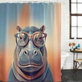 thumbnail image 2 of Orange Blue Hippocampus Shower Curtain, Waterproof Shower Curtains for Bathroom, Funny Animals Modern Art Washable Fabric Bathtub Curtain Set Bath Decor with 12 Hooks Extra Long 72"x96", 2 of 8