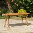 thumbnail image 3 of Harvey&nbsp;7 Piece Outdoor Acacia Dining Set with Cushions, Teak Finish, White, 3 of 9