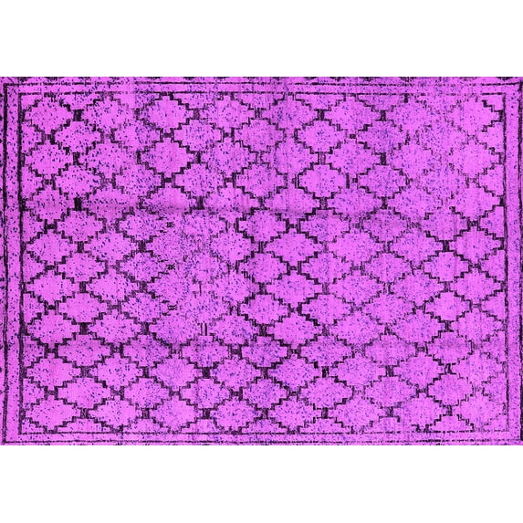 Ahgly Company Indoor Rectangle Solid Pink Modern Area Rugs, 5' x 8'