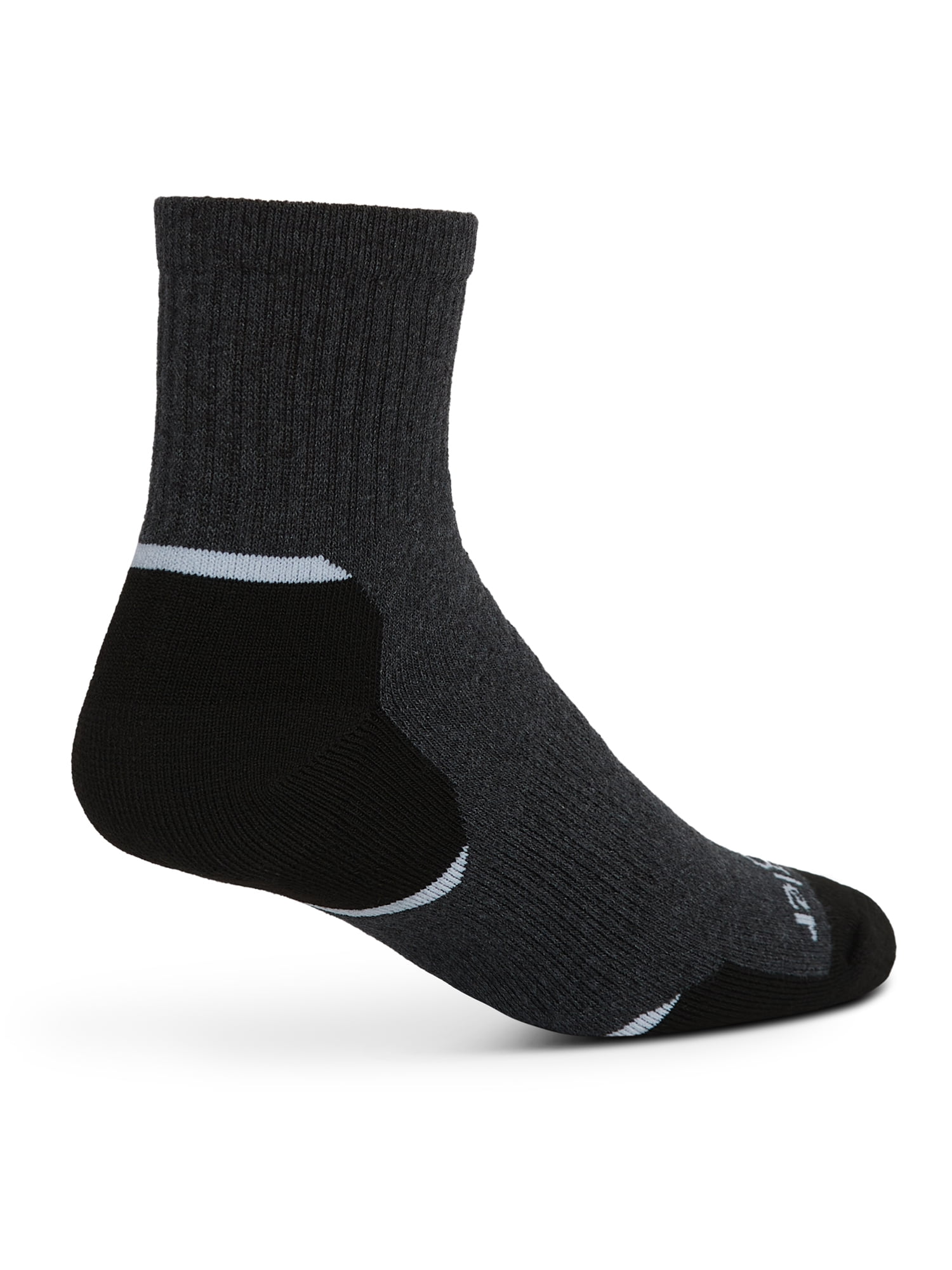 Wrangler Essential Cool Comfort Men’s Full-Cushion Quarter Socks, 6-12, Charcoal Heather, 12-Pack