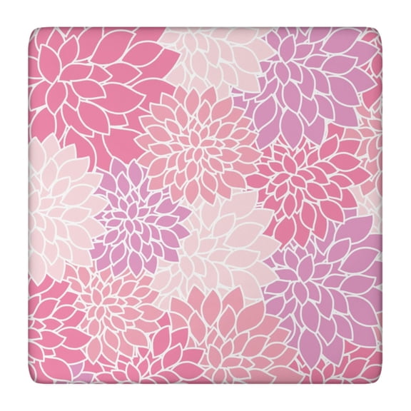 Stretchy Square Table Cover 36x36 Inch with Elastic Border, Bohemian Floral Print for Card Tables and Outdoor Entertainment