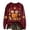 Brick Red, variant on Sweatshirt for Women Pumpkin Maple Leaf Print Crewneck Long Sleeve Soft Halloween Fall Holiday Top
