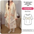 thumbnail image 1 of Ropa de dormir de maternidad de manga larga para verano, camisón ligero con almohadilla para el pecho, ropa de lactancia para mujeres embarazadas, 1 of 5
