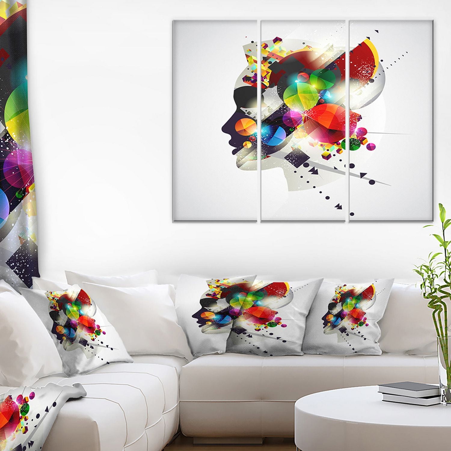 Design Art Woman Abstract Profile Canvas Print