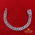 thumbnail image 5 of King of Bling's Monaco Men's Bracelet 925 Silver White 15ct Moissanite size 8 inch & Width 14mm, 5 of 12
