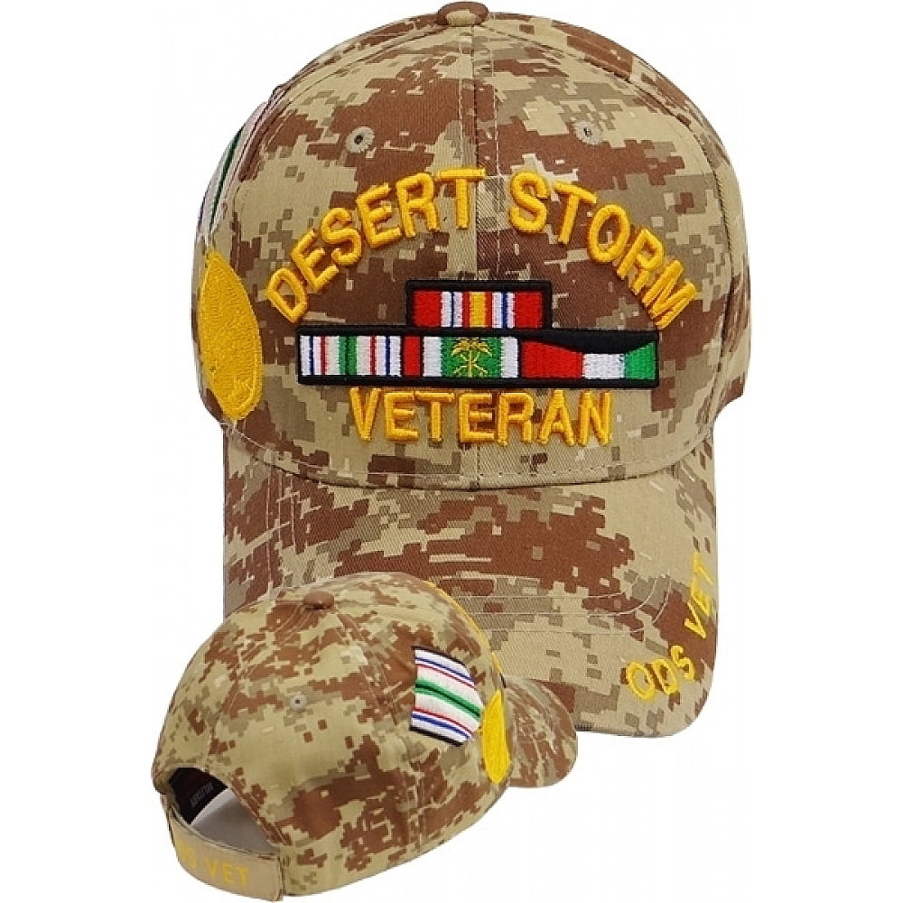 Cultural Exchange Desert Storm Veteran Ribbons with Medal Mens Cap