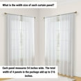 thumbnail image 3 of THD Essentials Sheer Voile Window Treatment Rod Pocket Curtain Panels - Set of 4, 3 of 8