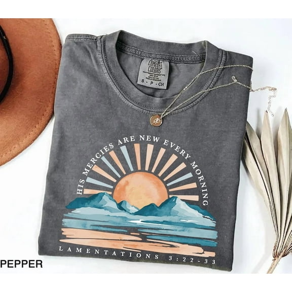 Religious Shirt, Christian Shirt, Inspirational Clothing, Faithful Shirt, Bible Verse Tee, His Mercies Are New Every Morning