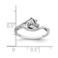 thumbnail image 2 of Solid 14k White Gold 5x3mm Pear Cubic Zirconia CZ Diamond Anniversary Ring Band Size 7.5, 2 of 3