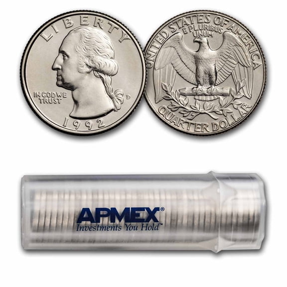 1992-D Washington Quarter 40-Coin Roll BU