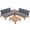 Grey, variant on JOIVI 4 Piece Outdoor Acacia Furniture Set, Patio Furniture Sectional Sofa Set with Adjustable Armrest and 2-in-1 Coffee Table for Backyard, Garden, Balcony