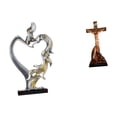 thumbnail image 1 of Figura de pareja besándose, estatua coleccionable, adorno para dormitorio, boda, estantería, armario, decoración del hogar, escultura de Jesús, adorno, 1 of 8