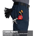 thumbnail image 2 of Pantalones tácticos Zoofly Ripstop Cargo Work con 9 bolsillos para hombre, color azul marino, 2 of 6