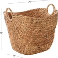 thumbnail image 4 of Cesta de almacenamiento decorativa y funcional hecha a mano de algas marinas, cesta tejida grande, organizador con asas de aro, cesta para almacenamiento de 20" x 18" x 19", marrón, 4 of 8