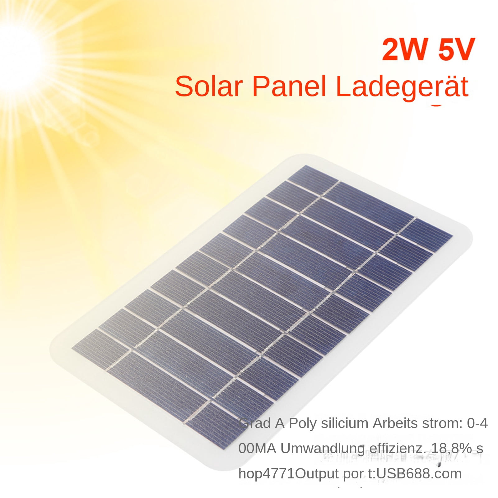 Solar Panel USB Output, Solar Station Panel, Portable Solar Panel Generator, Backpack Solar Charger 5V 2W With High Conversion For Security Camera, Cellphone, Power Banks