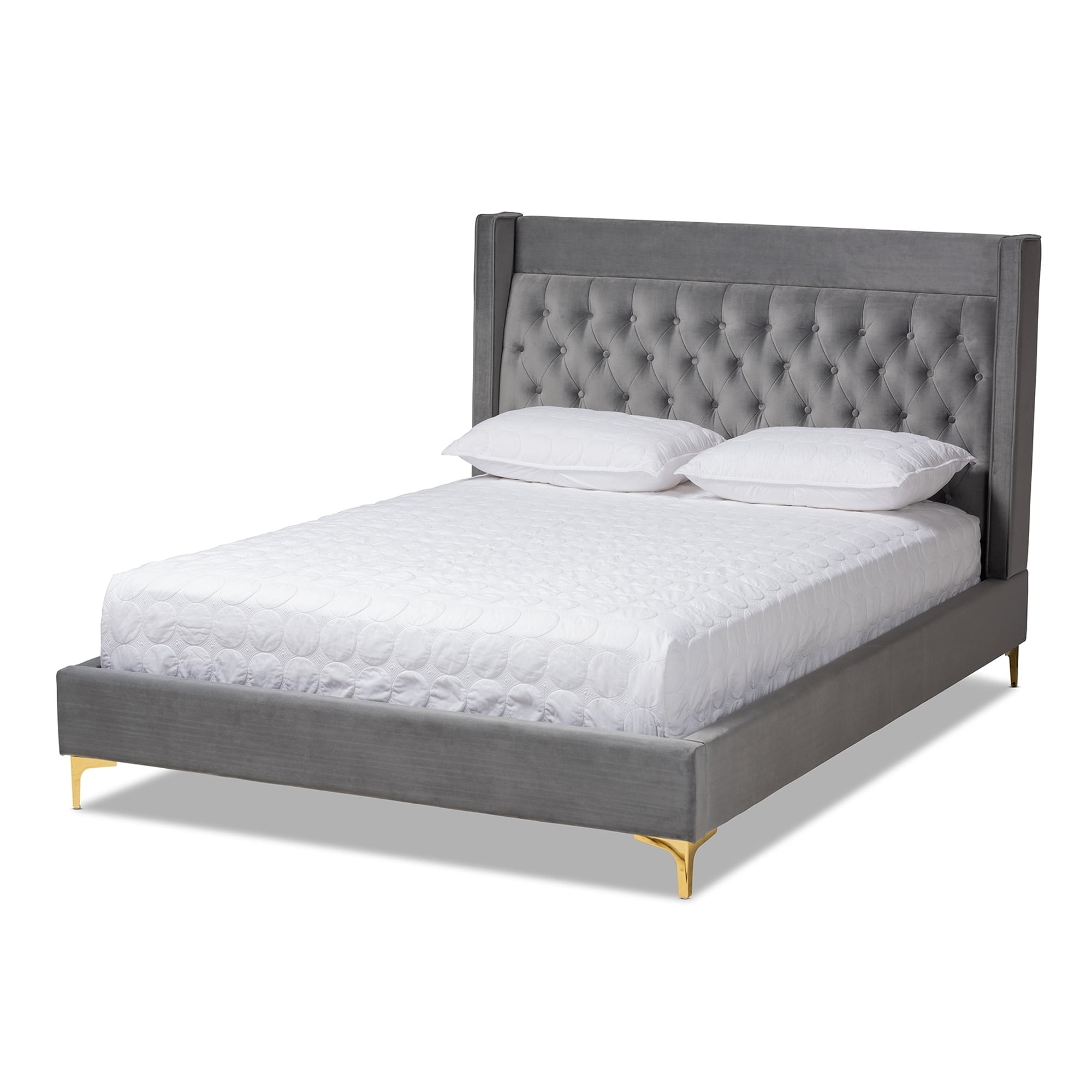 Baxton Studio Contemporary Grey Navy Wood Platform Bed Baxton Studio Contemporary Grey Navy Wood Platform Bed