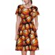 thumbnail image 1 of Fotbe Vintage Basketball Vestido Largo de Moda para Mujer, Vestido Tipo Camiseta con Manga Corta y Estilo Casual a Rayas y Bloques de Color, 1 of 6