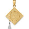 thumbnail image 4 of 14K Yellow Gold Two-Tone 3-D Graduation Cap With Moveable Tassel Pendant (25 X 17) Made In United States c4019, 4 of 6