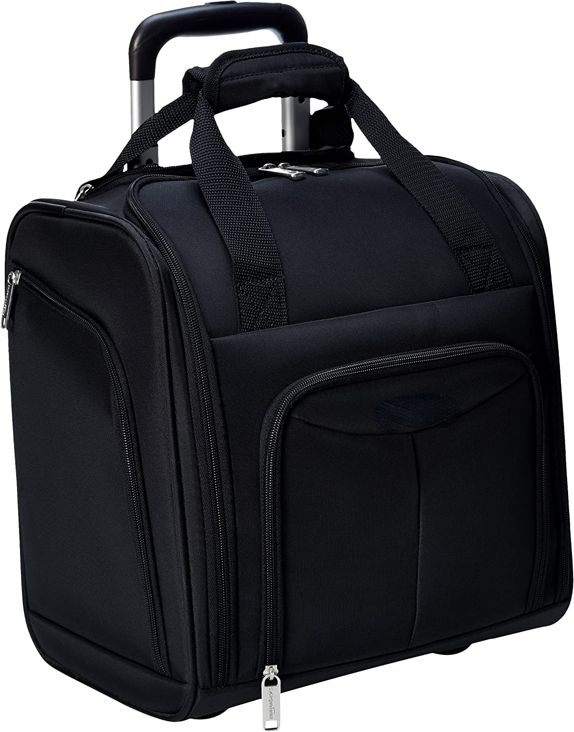 Basics Underseat CarryOn Rolling Travel Luggage Bag with Wheels 14 Inches Black