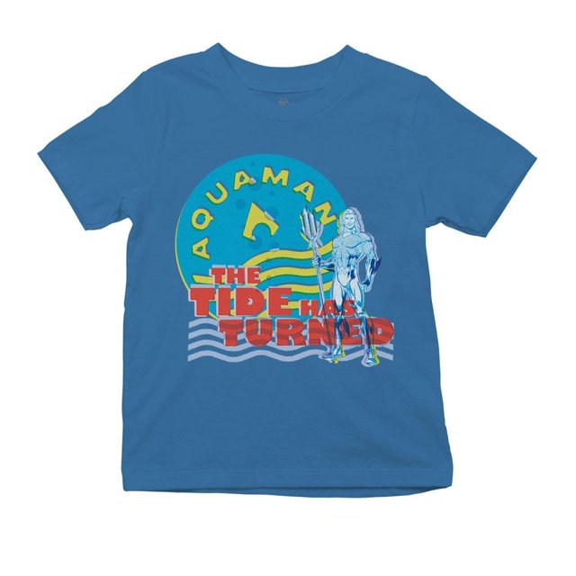 Playera Fan Army Aquaman Talla 10 turned manga corta azul turquesa
