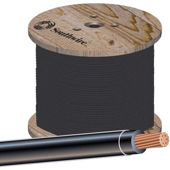 Southwire Building Wire Stranded Copper 14 Ga, 1 Conductor 15 Amp 600 V 90 Deg C 500 ' Black