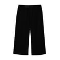 thumbnail image 6 of Juslio Girls Pants Summer Children Kids Boy Girl Solid Color Casual Elastic Waist（Black Capris， 4 Years）, 6 of 6