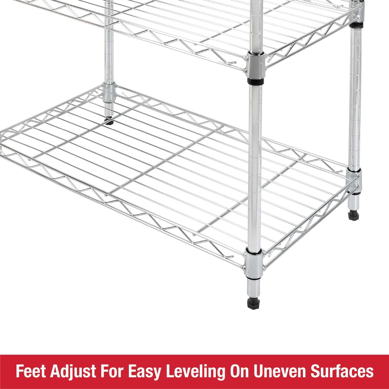 Rubbermaid 3-Tier Heavy Duty Chrome Wire Shelving Unit, 450lb Capacity