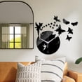 thumbnail image 1 of Pegatinas de espejo acrílico Reloj de pared Hada mariposa 3D DIY relojes para niña regalo sala de estar decoración del hogar , negro negro3 Colco Reloj de pared, 1 of 7