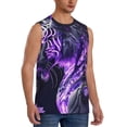 thumbnail image 2 of Balery Purple Pattern White Tiger Camisetas sin mangas para hombre, absorbe la humedad y protege contra el mal olor.-Medium, 2 of 7